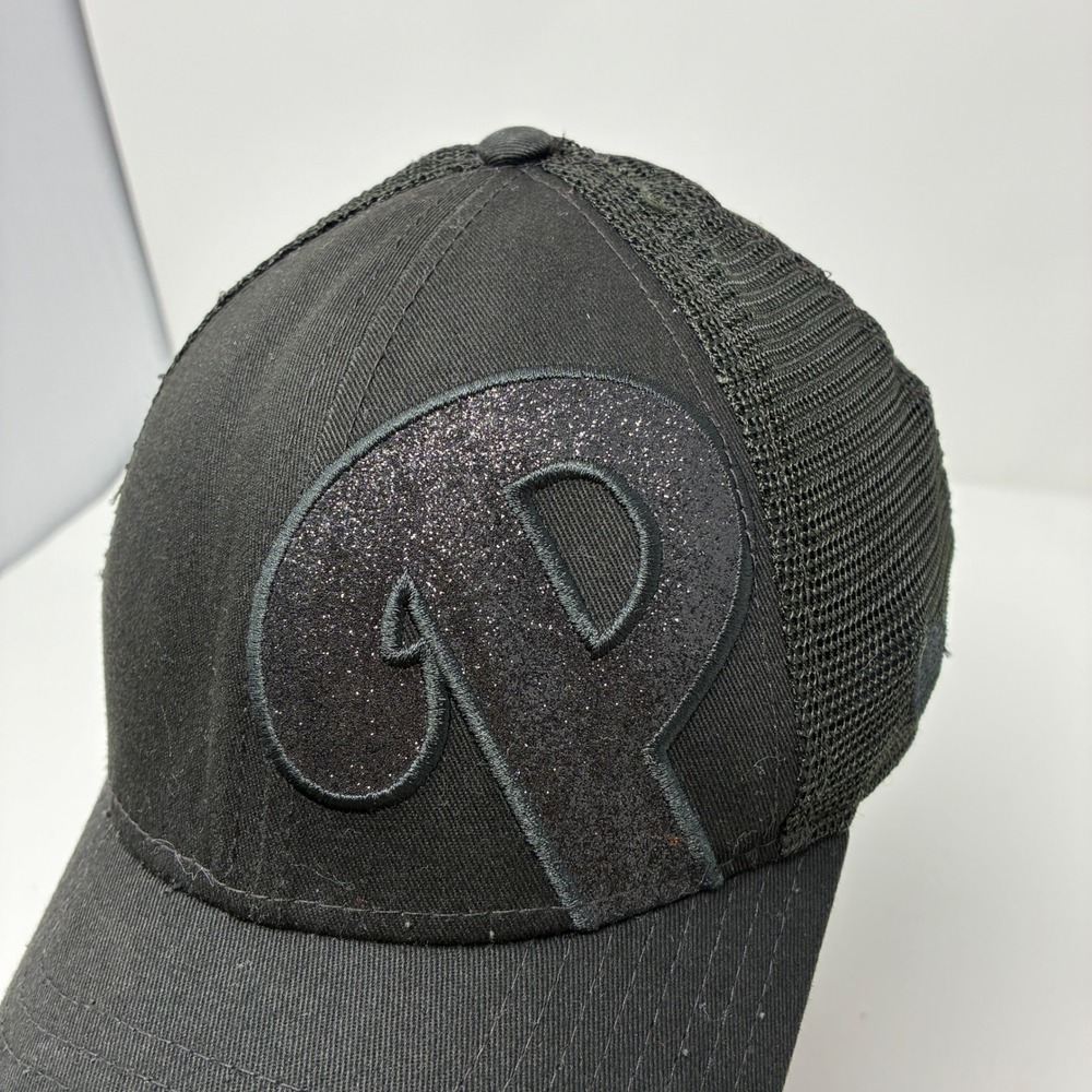 New Era 9FORTY Philadelphia Phillies Women's Trucker Hat Black Glitter Sparkle P - Picture 2 of 9